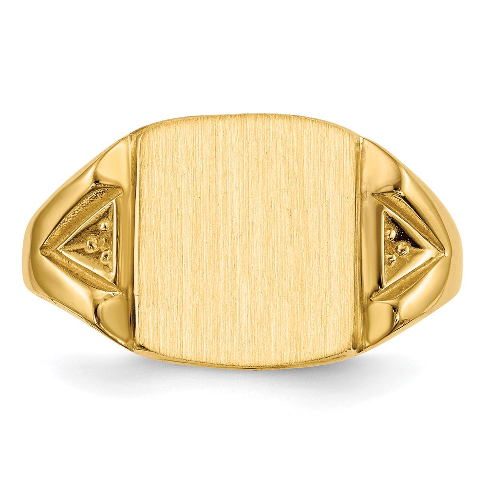 14k Yellow Gold 12.0x11.0mm Open Back Diamond Men's Signet Ring Mounting