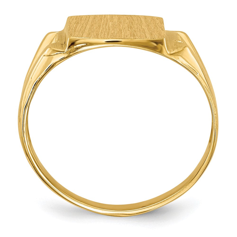14k 12.0x11.0mm Open Back A Diamond Men's Signet Ring