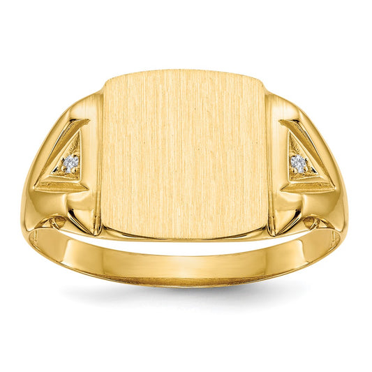 14k 12.0x11.0mm Open Back VS Diamond Men's Signet Ring
