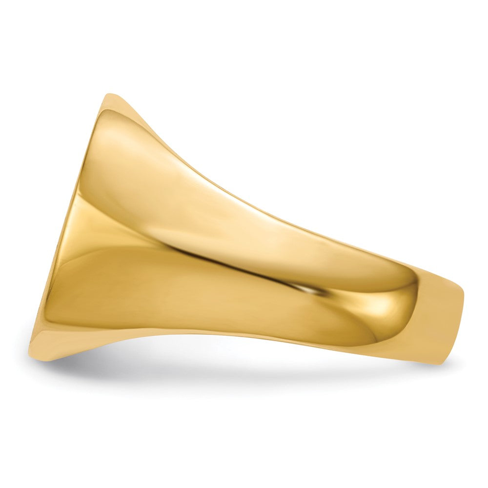 14k 15.0x15.0mm Closed Back A Diamond Men's Signet Ring