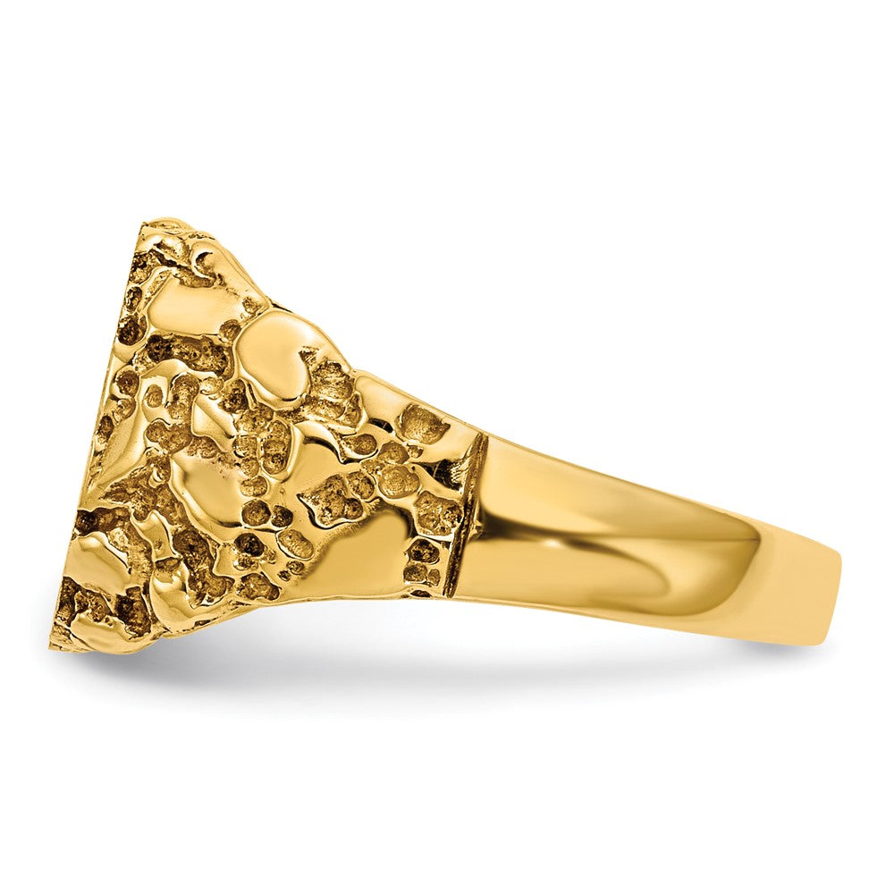 14k 10.0x11.5mm A Diamond Closed Back Signet Ring