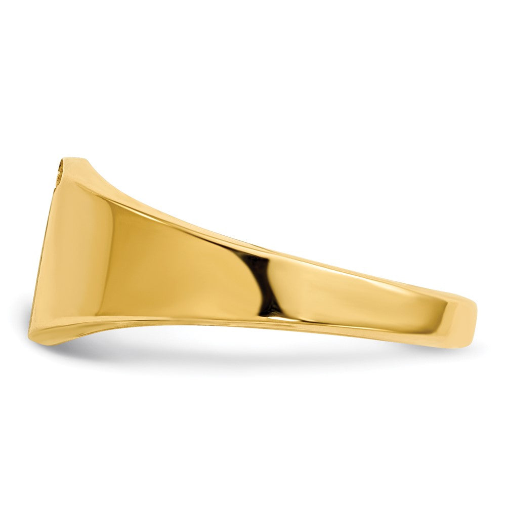 14k 8.0x7.0mm Closed Back VS Diamond Signet Ring