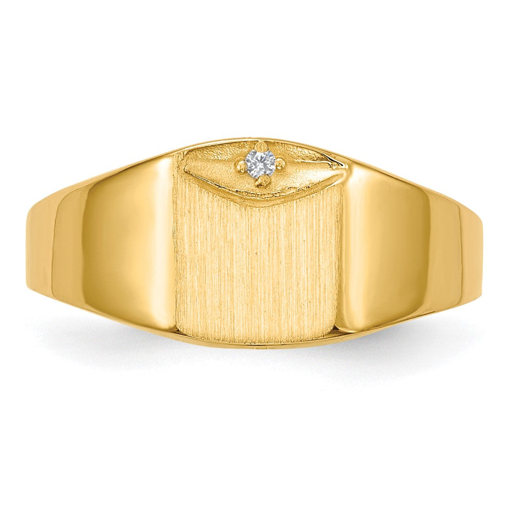 14k 8.0x7.0mm Closed Back VS Diamond Signet Ring