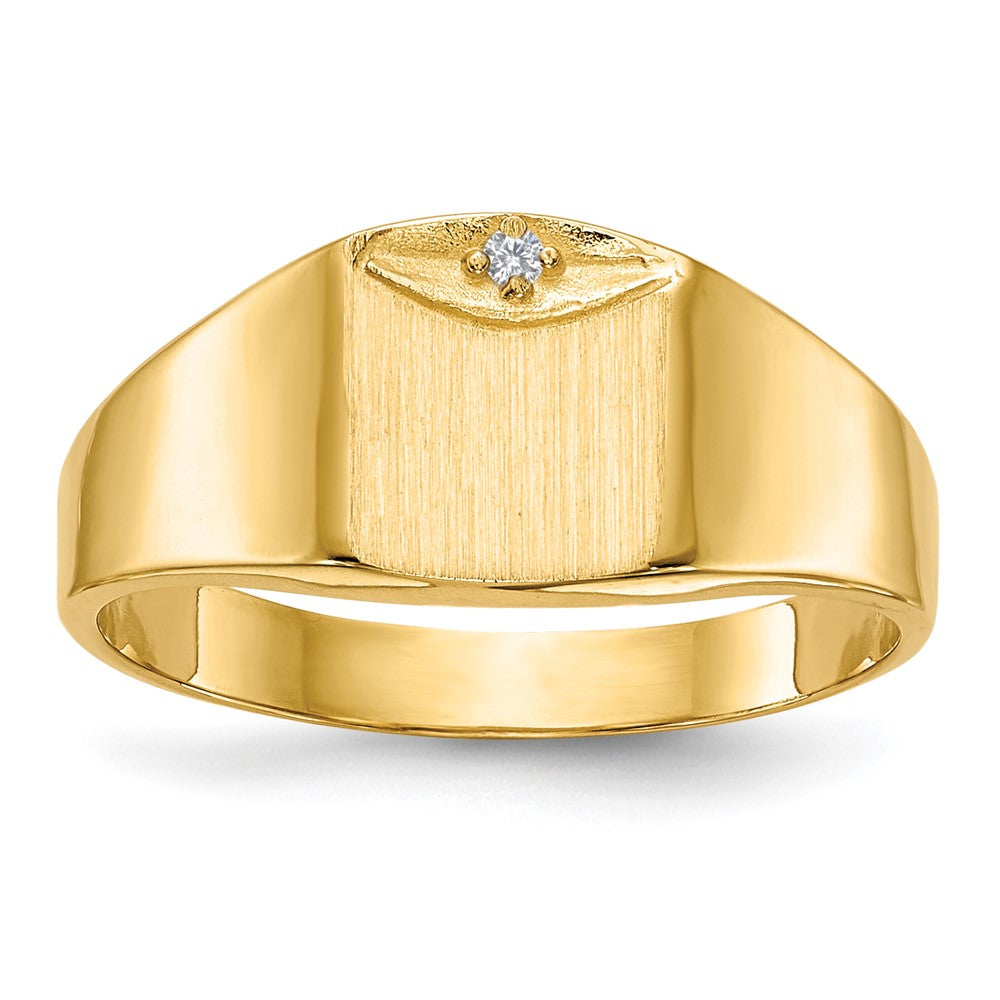 14k 8.0x7.0mm Closed Back VS Diamond Signet Ring