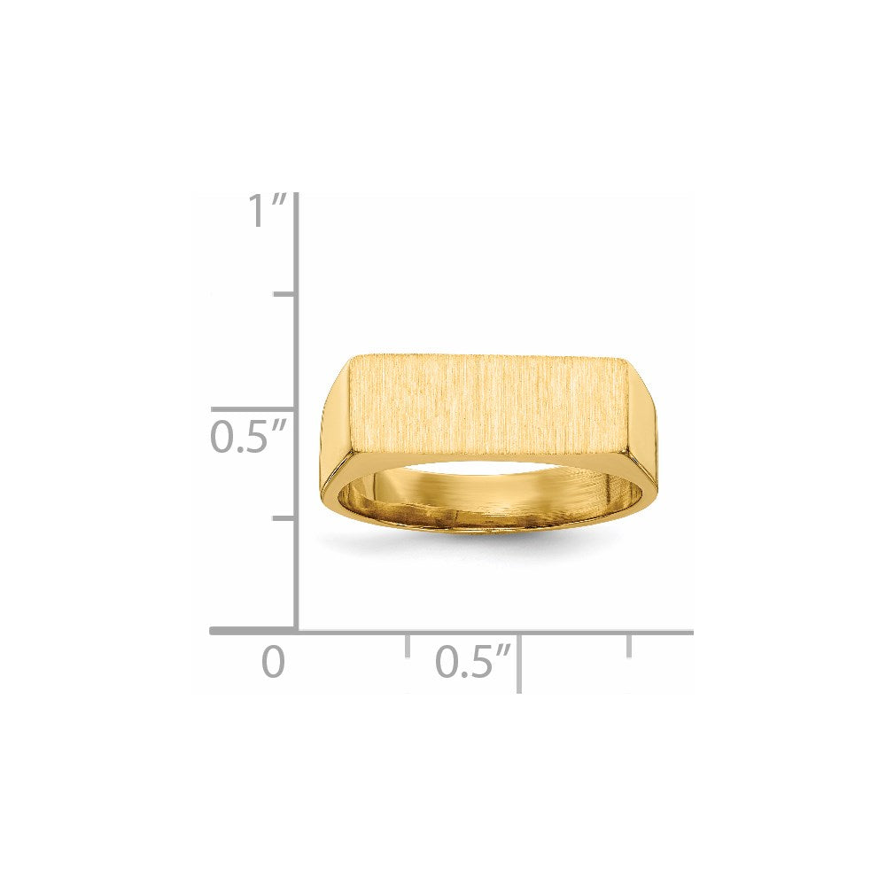 14k 6.0x16.0mm Closed Back Signet Ring