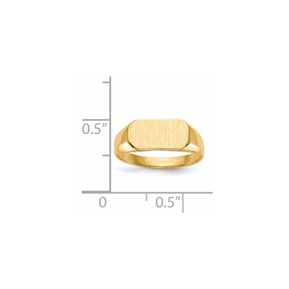 14k 6.5x12.0mm Closed Back Children's Signet Ring