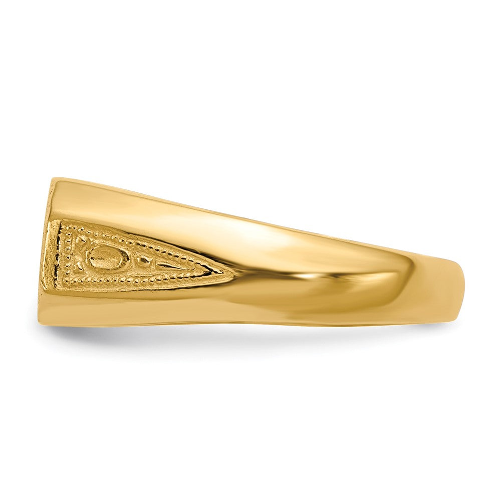 14k Yellow Gold 6.0x12.5mm Closed Back Signet Ring