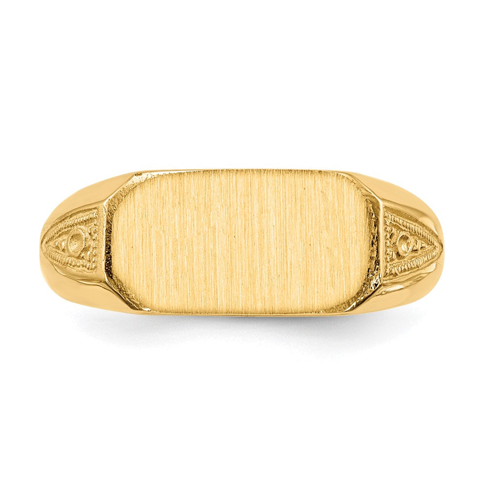 14k Yellow Gold 6.0x12.5mm Closed Back Signet Ring