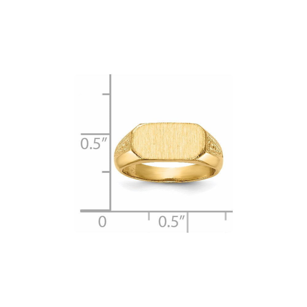 14k Yellow Gold 6.0x12.5mm Closed Back Signet Ring