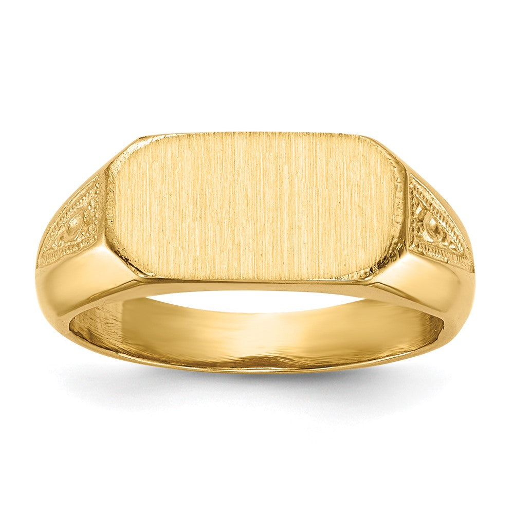 14k Yellow Gold 6.0x12.5mm Closed Back Signet Ring