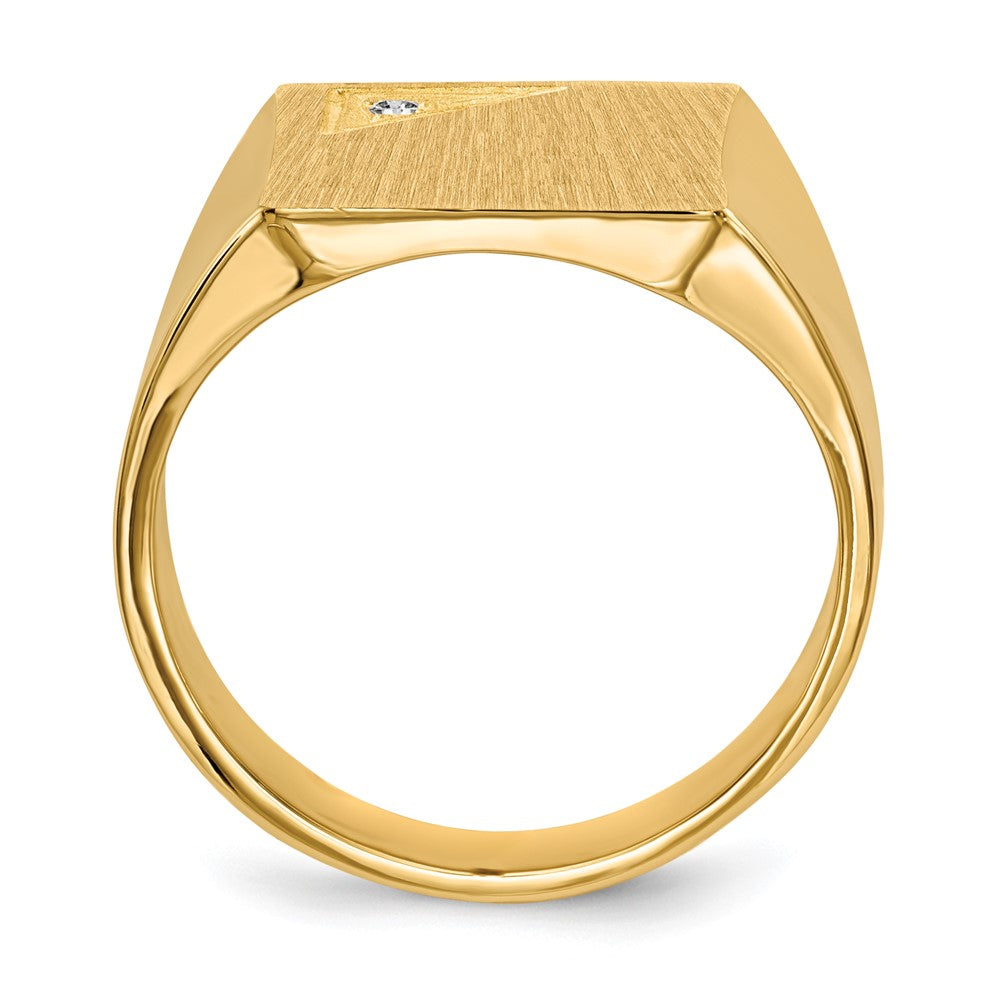 14k 14.0x13.0mm Closed Back A Diamond Men's Signet Ring