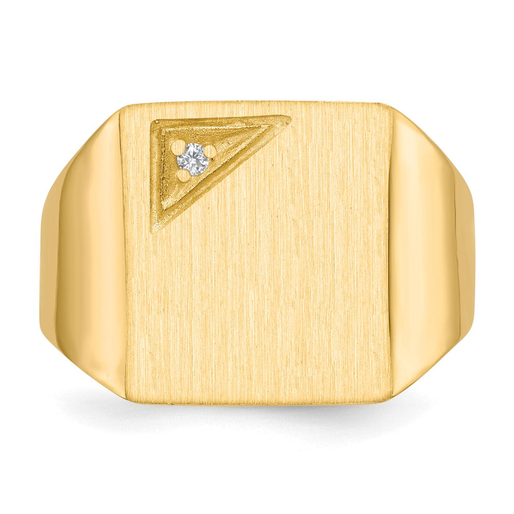 14k 14.0x13.0mm Closed Back VS Diamond Men's Signet Ring