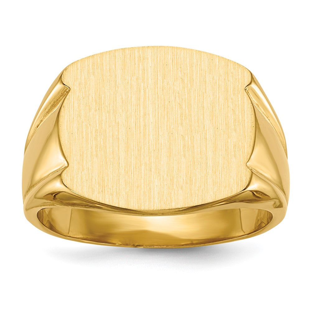 10k 15.0x16.5mm Closed Back Men's Signet Ring