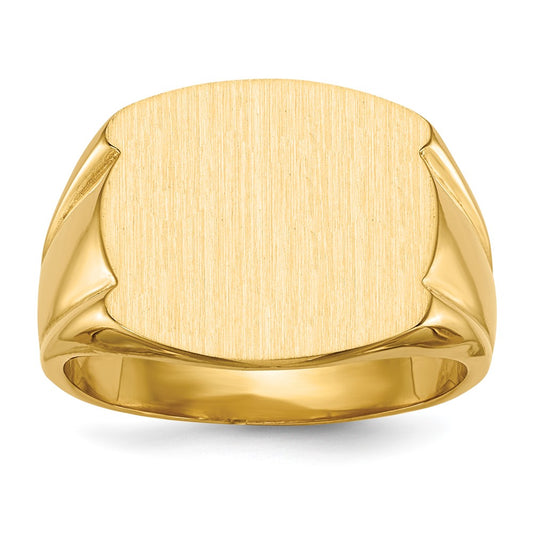 10k 15.0x16.5mm Closed Back Men's Signet Ring