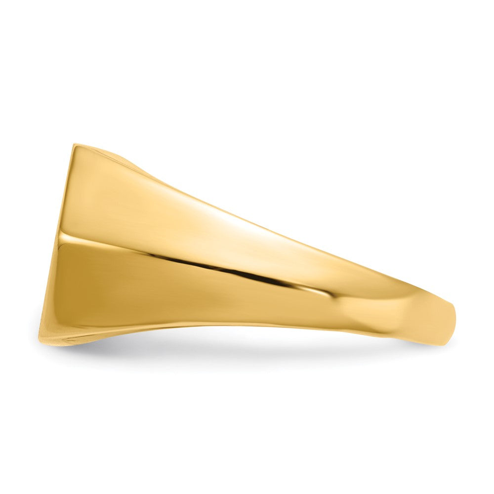 14k 11.5x11.5mm Open Back A Diamond Men's Signet Ring