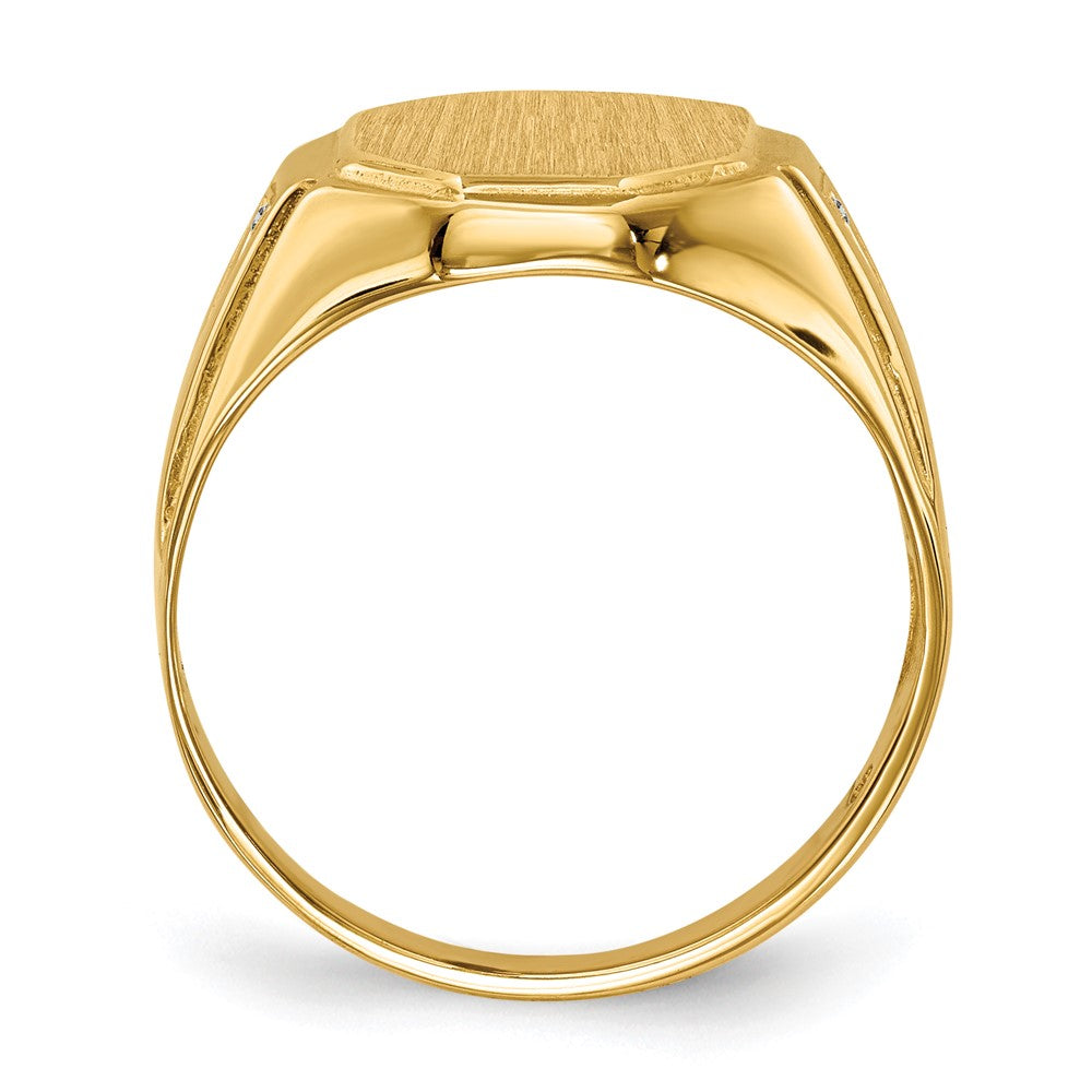 14k 12.5x11.5mm Open Back VS Diamond Men's Signet Ring