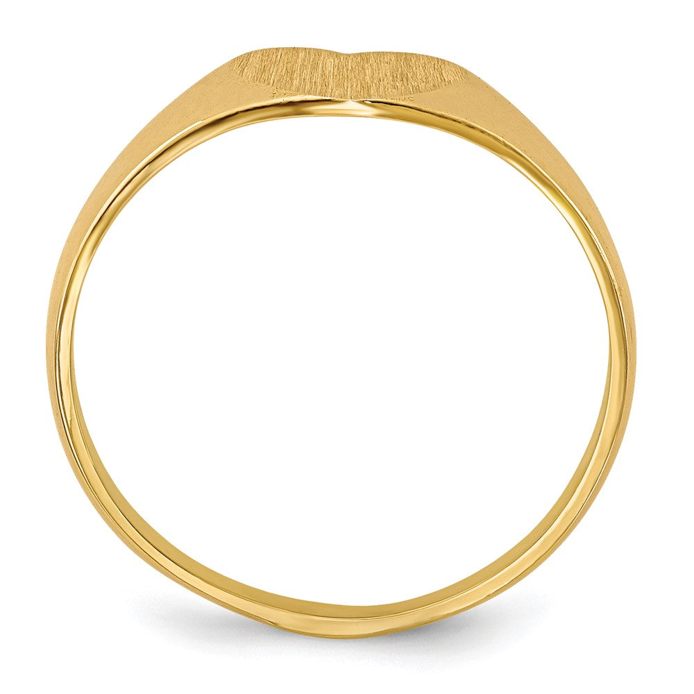 14k Yellow Gold 6.5x8.0mm Closed Back Heart Signet Ring