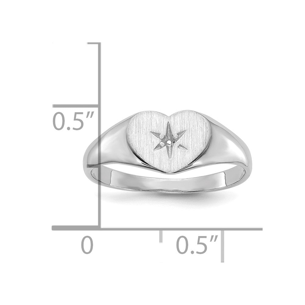 14k White Gold White .01ct. Diamond 7.0x10.0mm Open Back Heart Ring Mounting