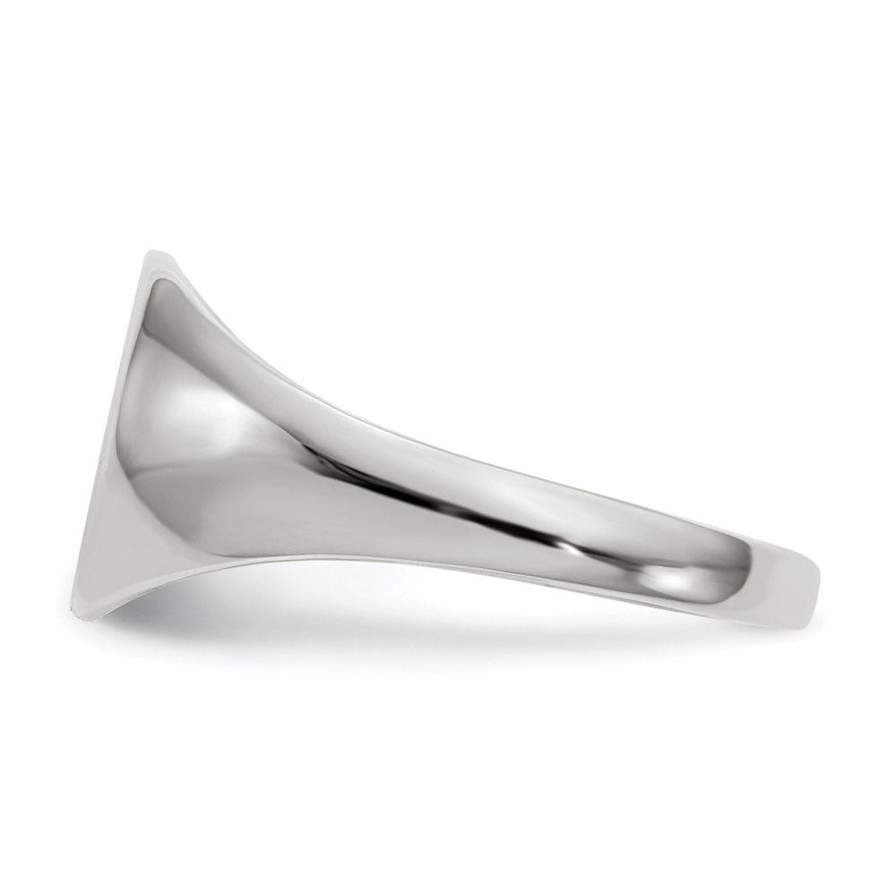 14k White Gold 9.0x9.0mm Closed Back Signet Ring