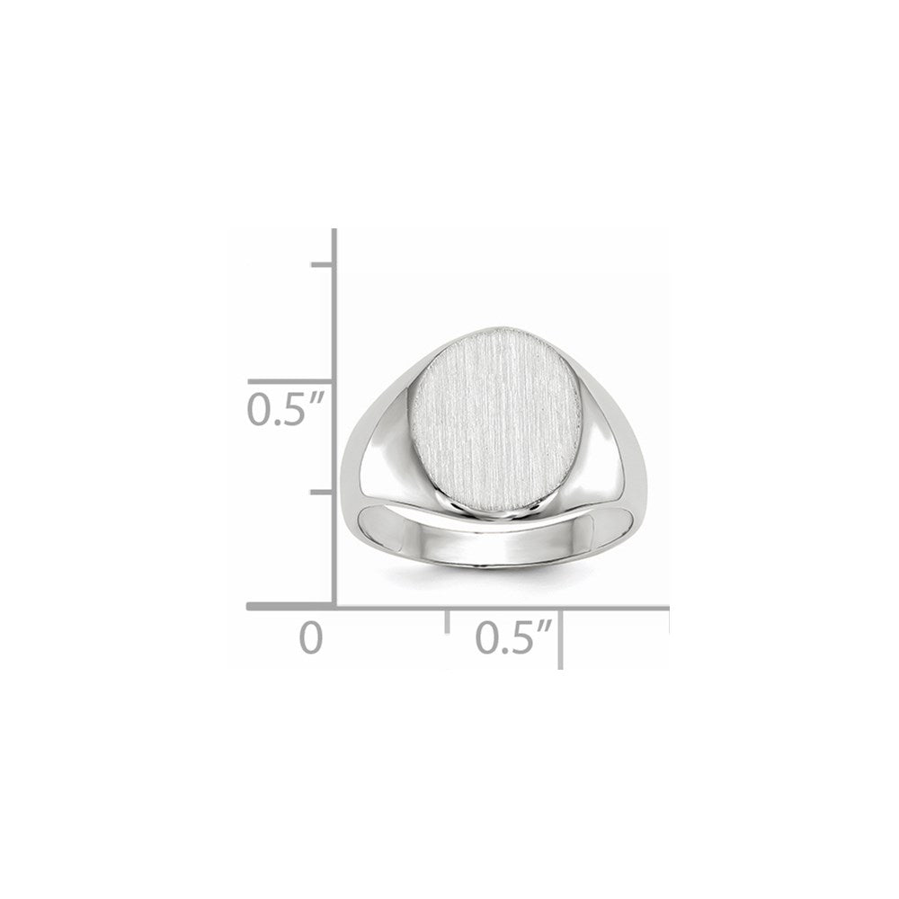 14k White Gold 11.5x10.0mm Closed Back Signet Ring
