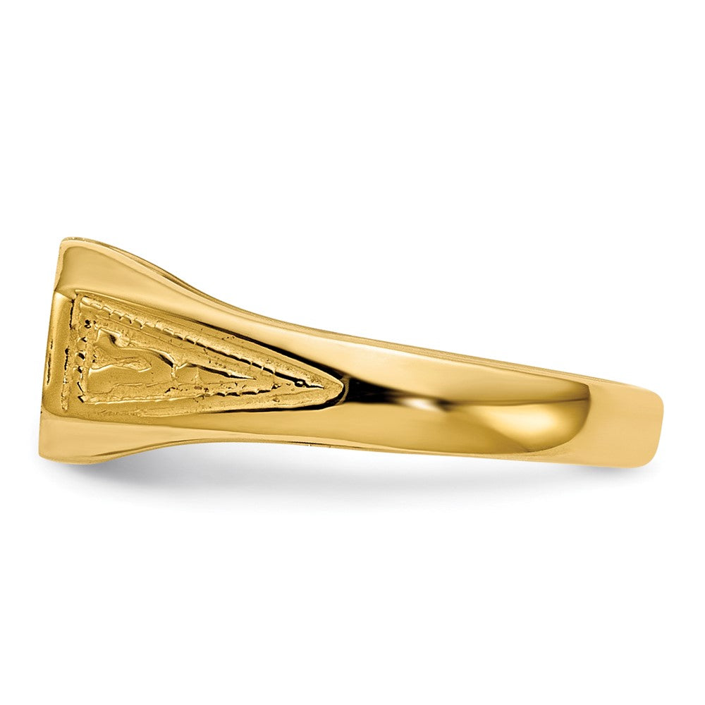 14k  8.5x5.0mm Closed Back Signet Ring