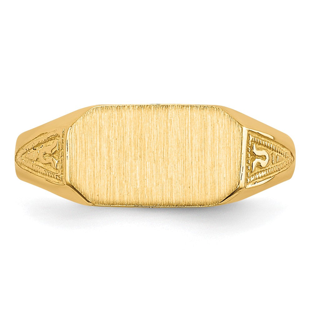 14k  8.5x5.0mm Closed Back Signet Ring