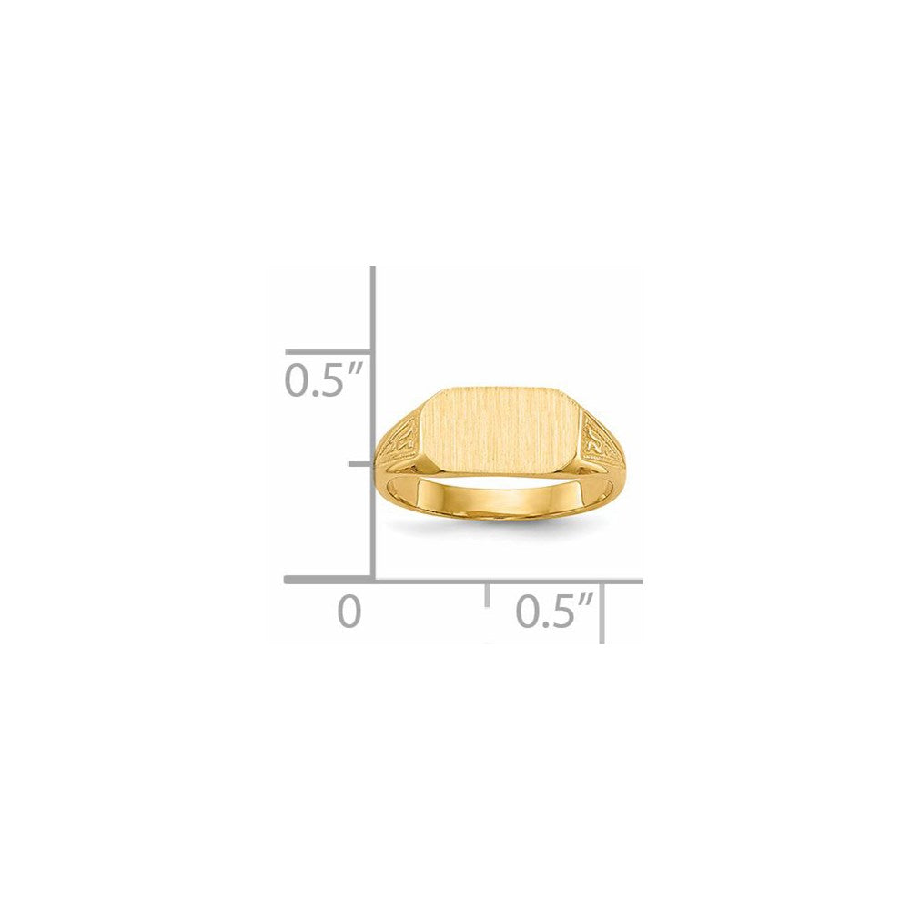 14k  8.5x5.0mm Closed Back Signet Ring