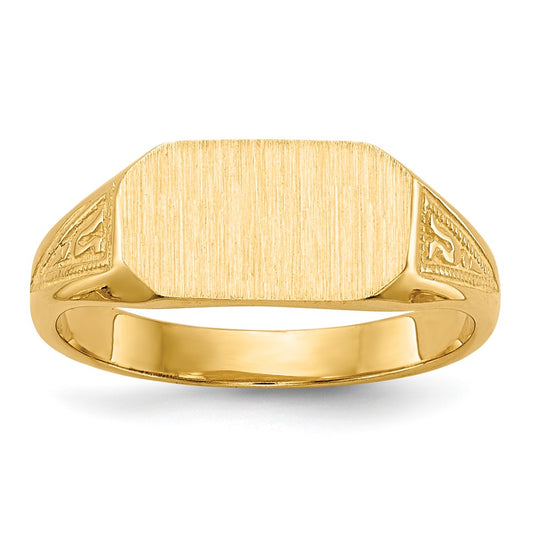 14k  8.5x5.0mm Closed Back Signet Ring