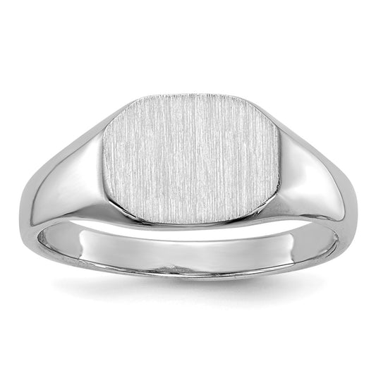 14k White Gold  8.0x6.5mm Open Back Child's Signet Ring
