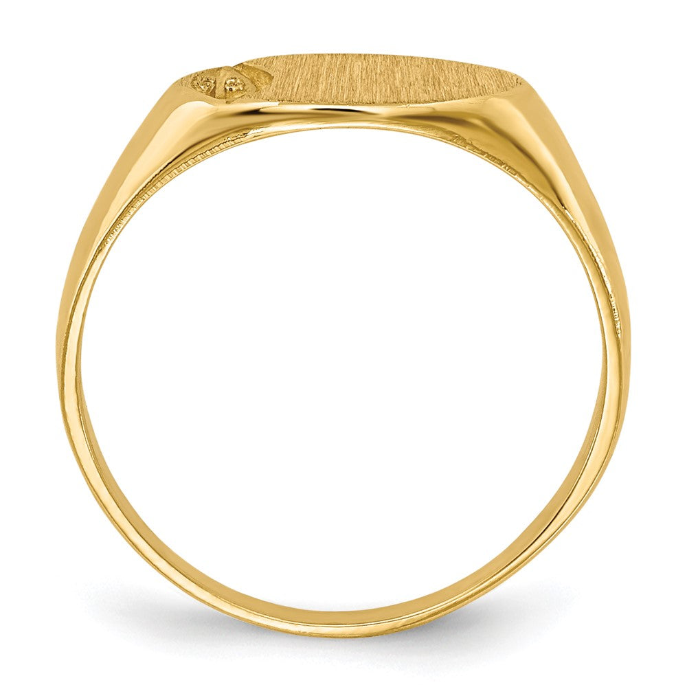 14k Yellow Gold Child's .005ct. Diamond 10x6mm Closed Back  Signet Ring Mounting