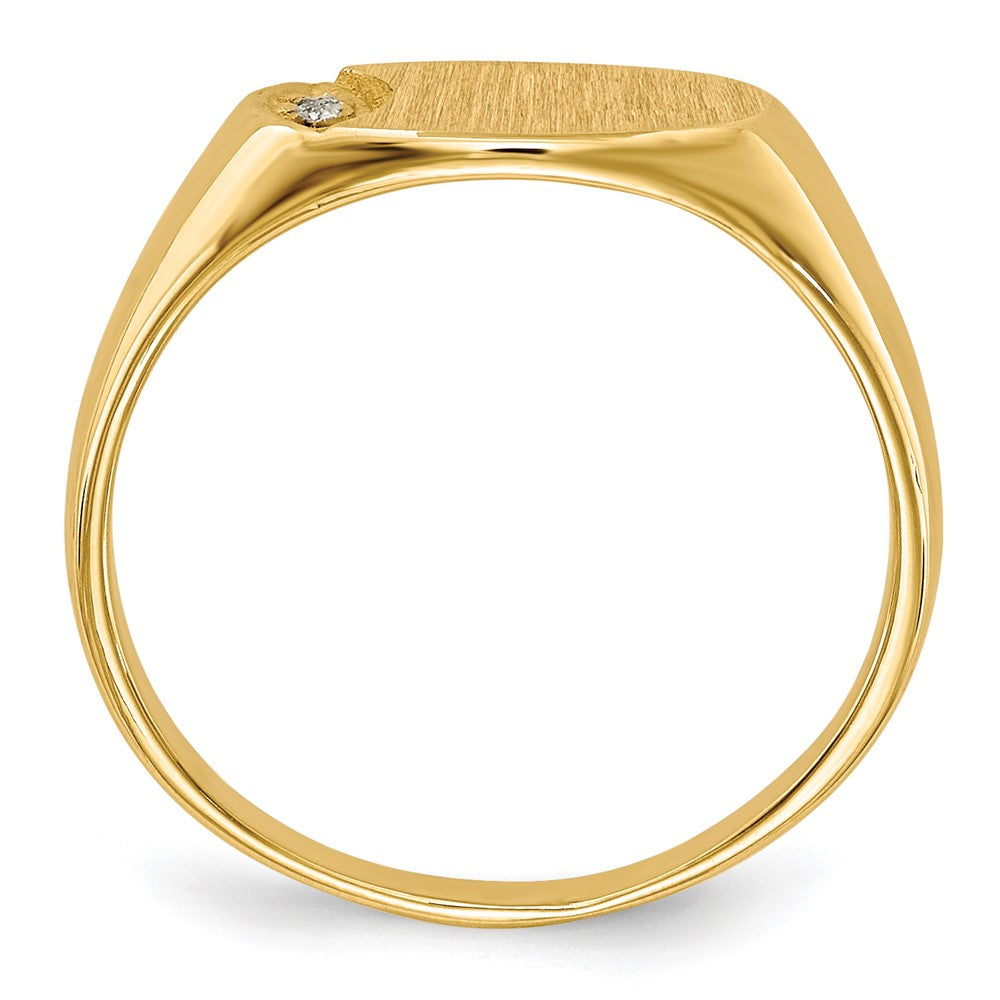 14k Child's AAA Diamond Closed Back Signet Ring