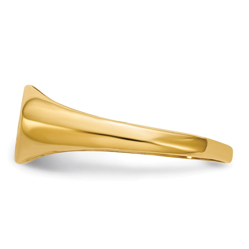 14k Child's A Diamond Closed Back Signet Ring