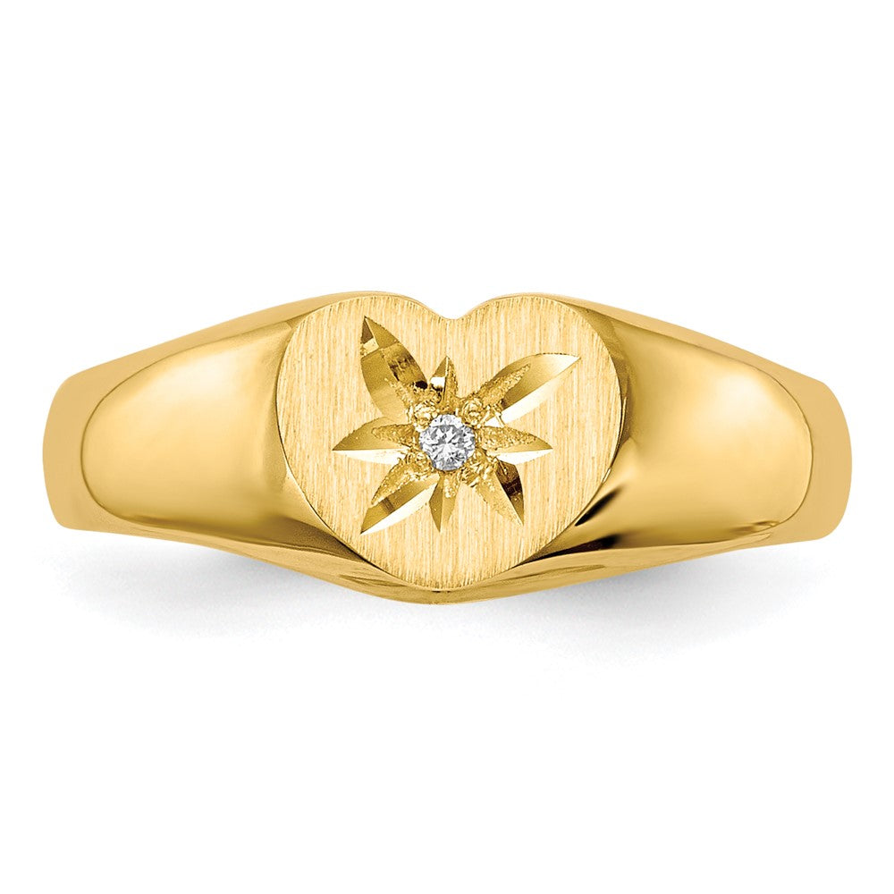 14k AAA Diamond signet ring