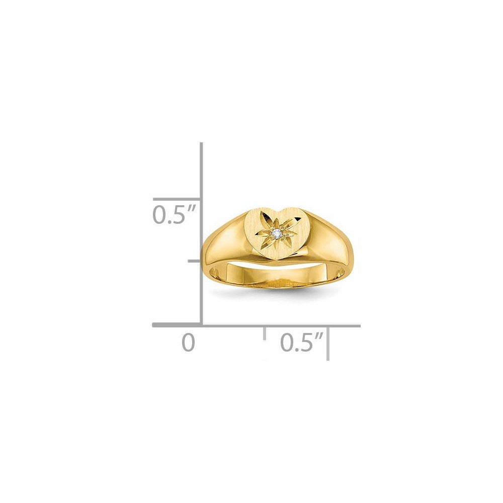 14k AAA Diamond signet ring