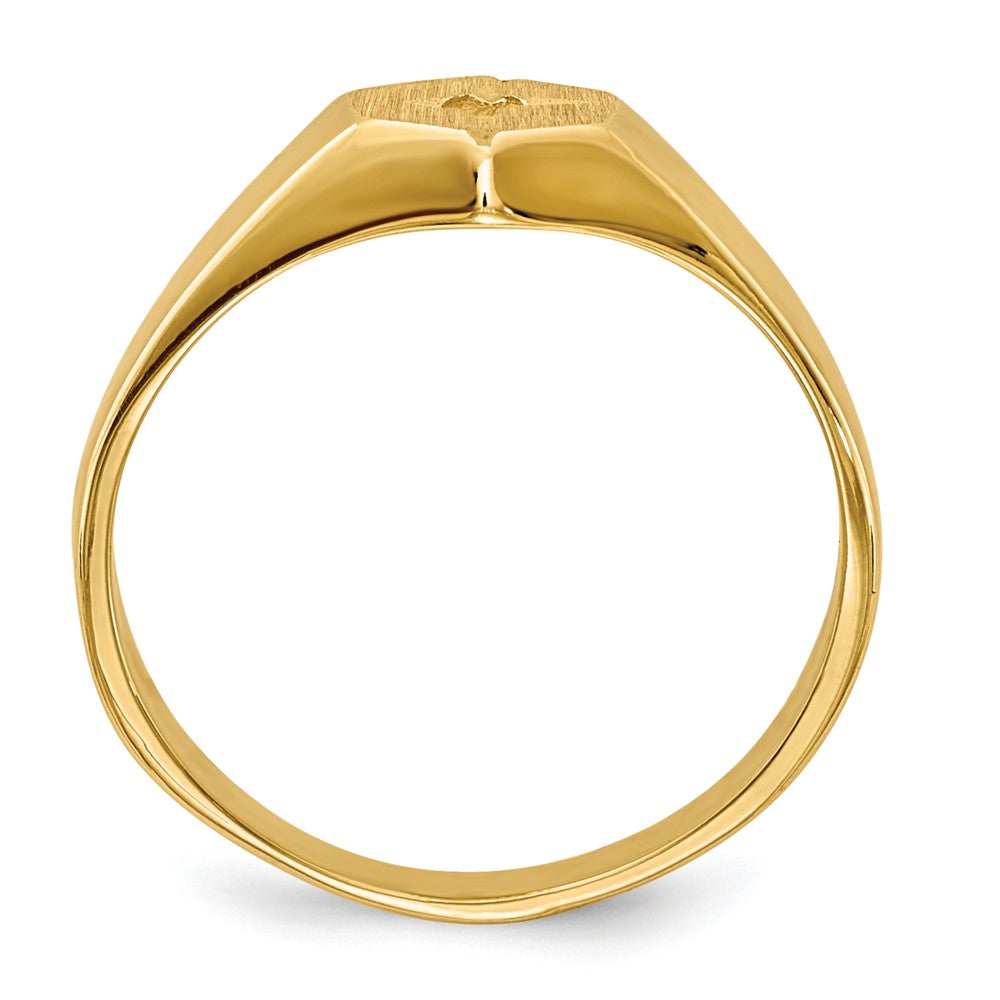 14k Yellow Gold Childs .02ct. Diamond Signet Ring Mounting