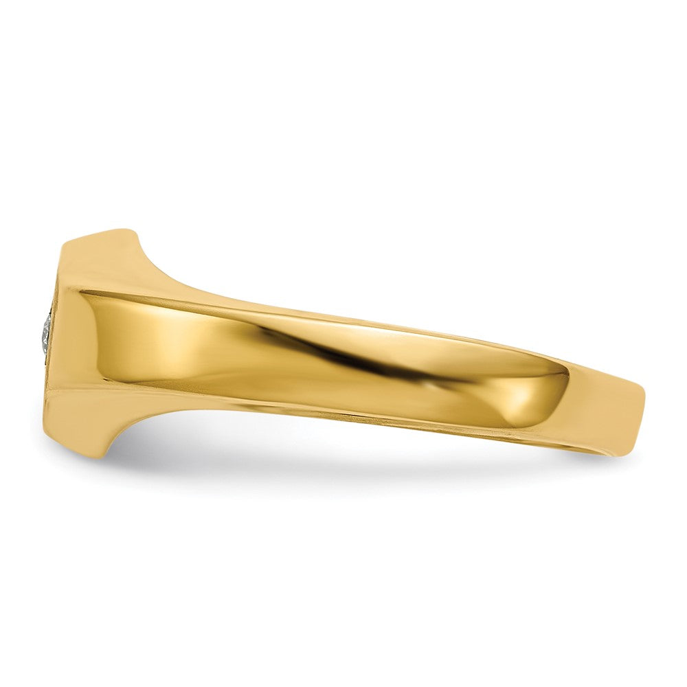 14k Child's A Diamond Open Back Signet Ring