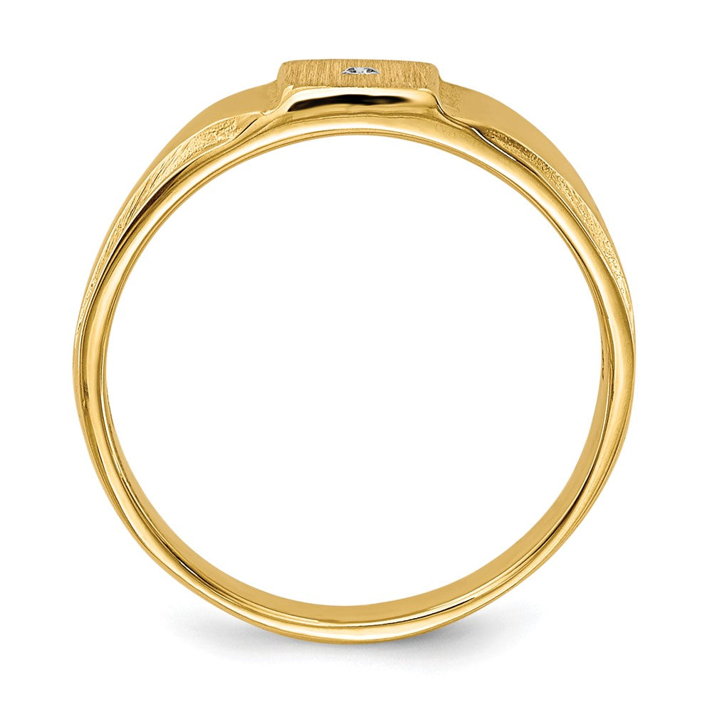 14k Yellow Gold Child's VS Diamond Closed Back Signet Ring