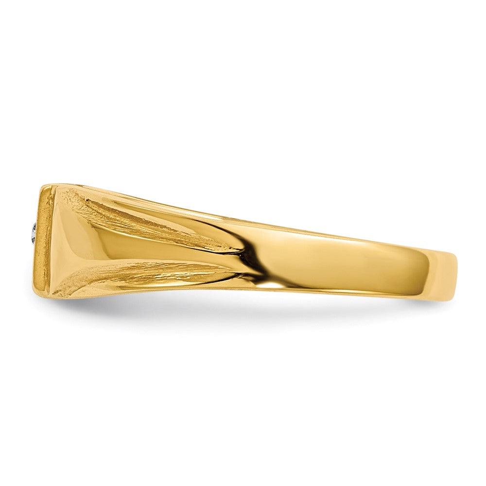 14k Yellow Gold Child's VS Diamond Closed Back Signet Ring