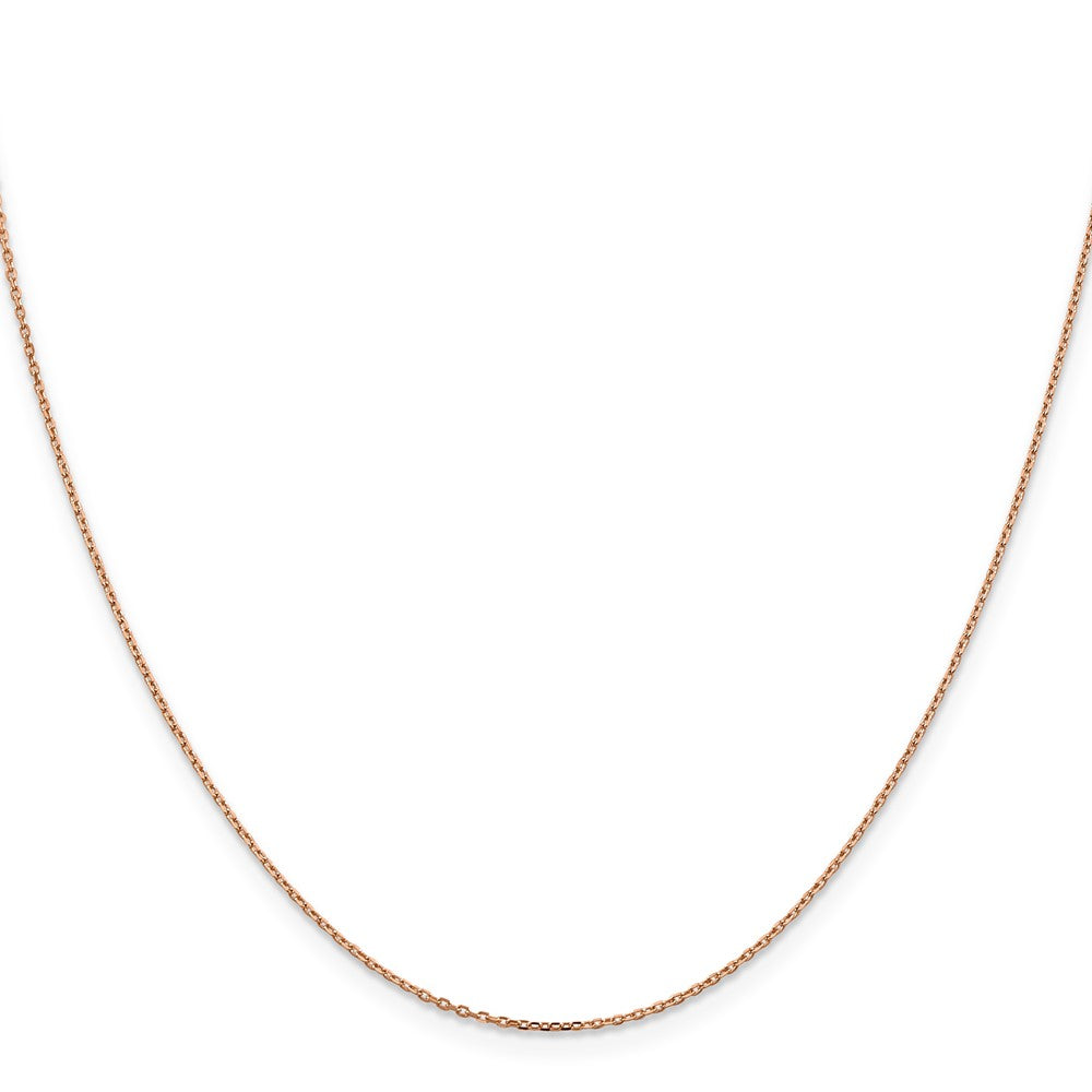 14K Rose Gold 22 inch 1.10mm Diamond-cut Cable with Lobster Clasp Chain