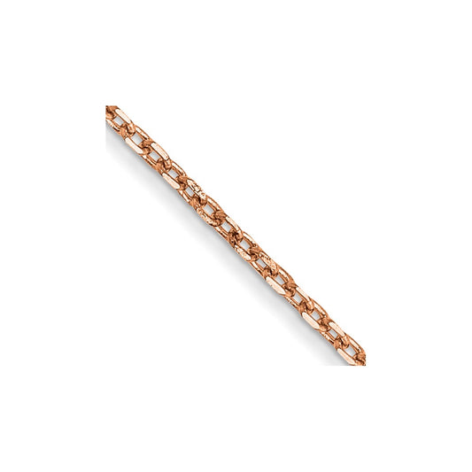 14K Rose Gold 24 inch 1.10mm Diamond-cut Cable with Lobster Clasp Chain