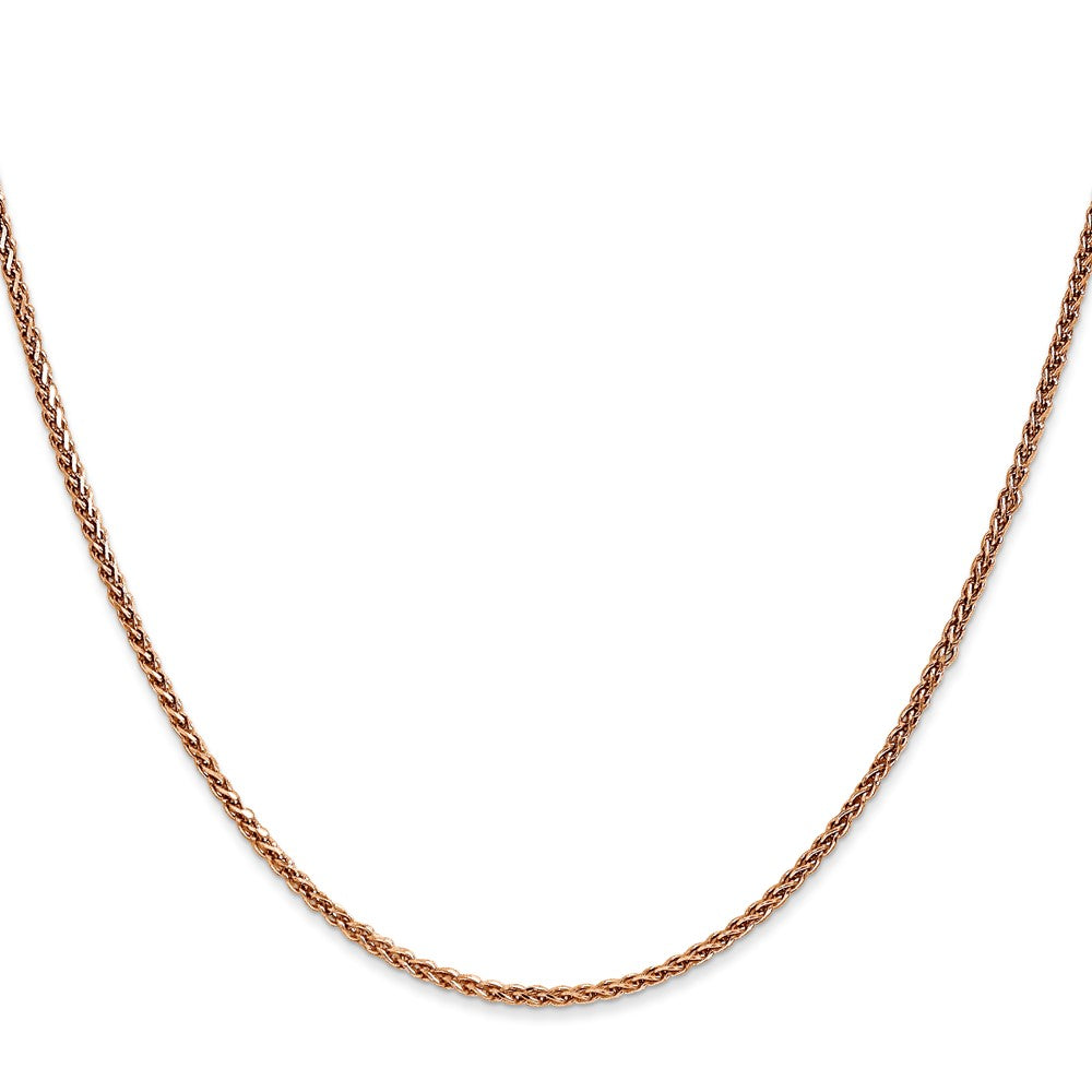 14K Rose Gold 30 inch 1.7mm Diamond-cut Spiga with Lobster Clasp Chain