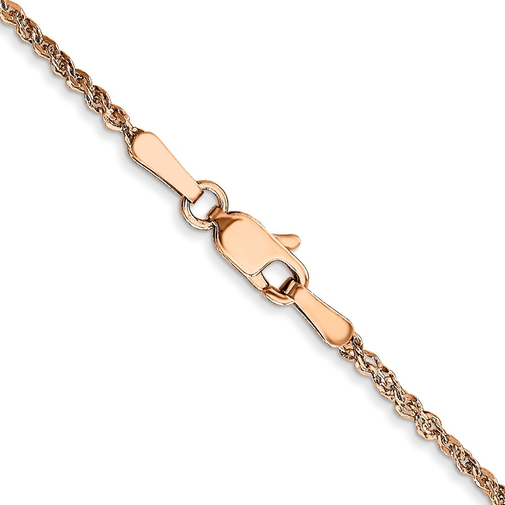 14K Rose Gold 16 inch  1.7mm Ropa with Lobster Clasp Chain