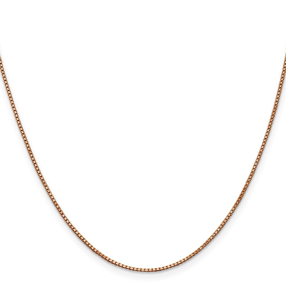 14K Rose Gold 16 inch 1mm Box Link with Lobster Clasp Chain