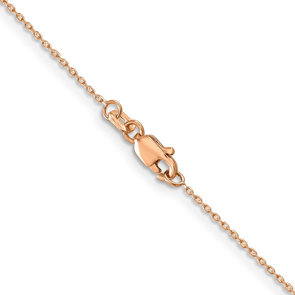 14K Rose Gold 20 inch .8mm Diamond-cut Cable with Lobster Clasp Chain