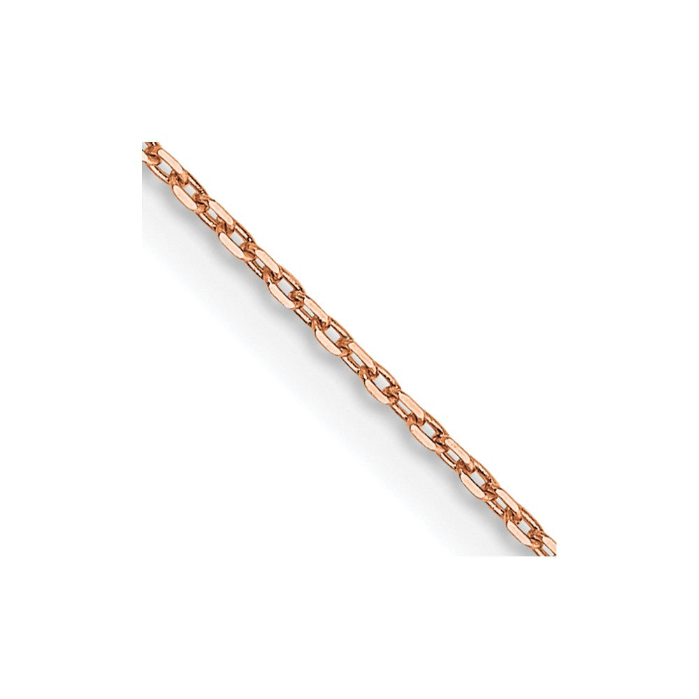 14K Rose Gold 30 inch .8mm Diamond-cut Cable with Lobster Clasp Chain