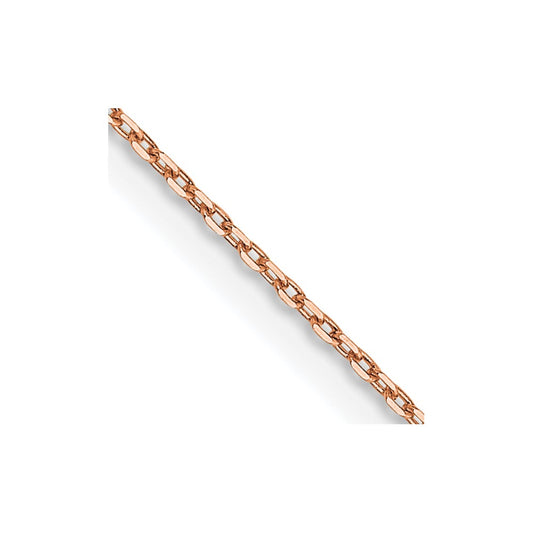 14K Rose Gold 30 inch .8mm Diamond-cut Cable with Lobster Clasp Chain