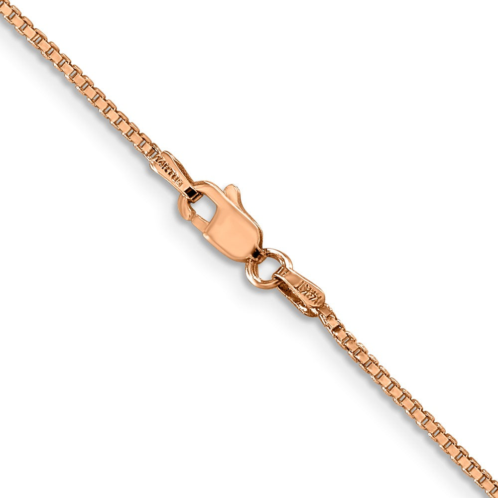 14K Rose Gold 20 inch 1.10mm Box Link with Lobster Clasp Chain