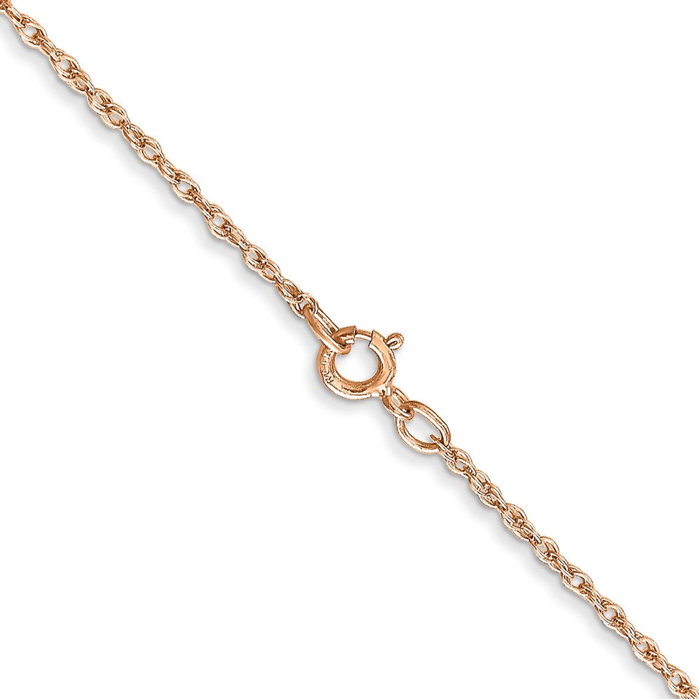 14K Rose Gold 18 inch .8mm Rope with Spring Ring Clasp Chain