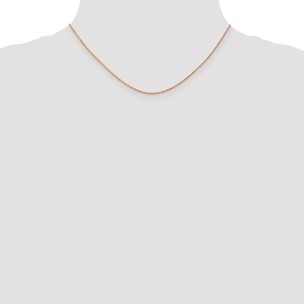 14K Rose Gold 16 inch .8mm Rope with Spring Ring Clasp Chain