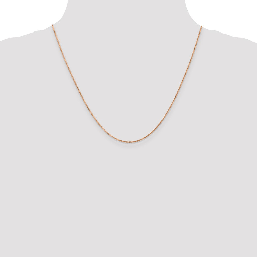14K Rose Gold 20 inch .8mm Rope with Spring Ring Clasp Chain